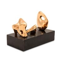 Three Piece Reclining Figure, Maquette No. 2: Polished