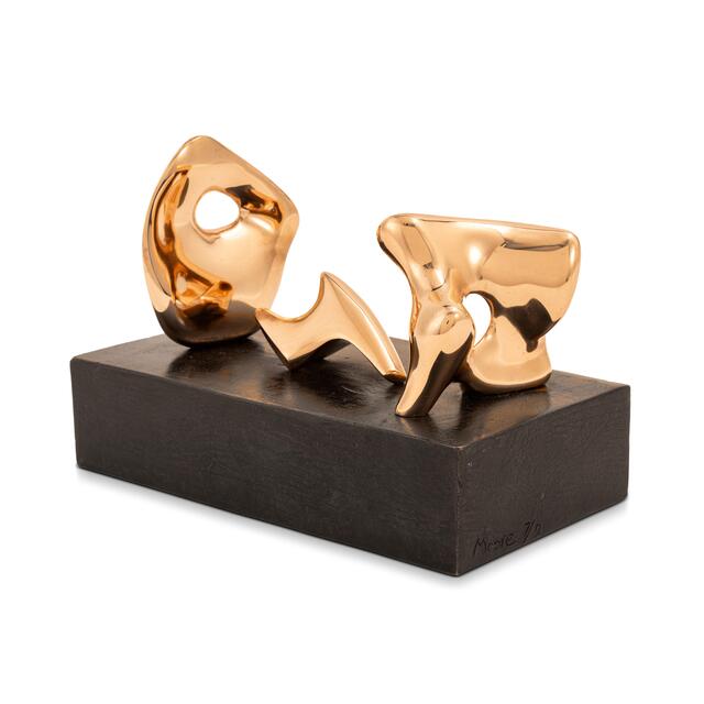 Three Piece Reclining Figure, Maquette No. 2: Polished
